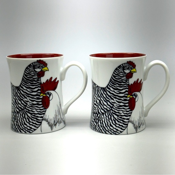Fitz and Floyd Coq du Villages Chicken Mugs - Picture 3 of 9